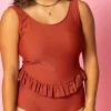 Amber Brown | Skirted One-Piece