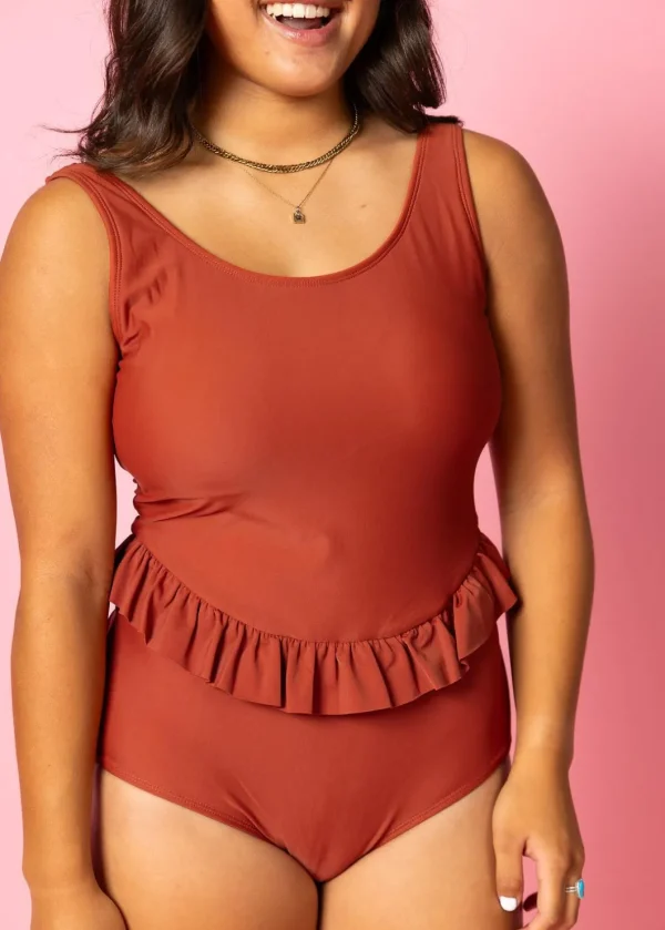 Amber Brown | Skirted One-Piece
