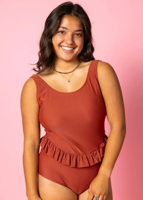 Amber Brown | Skirted One-Piece
