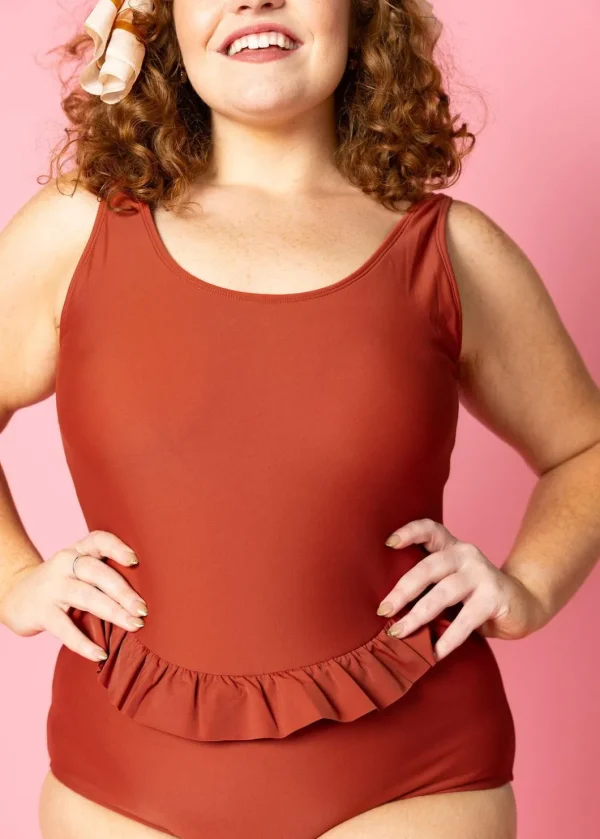 Amber Brown | Skirted One-Piece