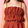 Amber Brown | Youth Oversized Ruffle Top