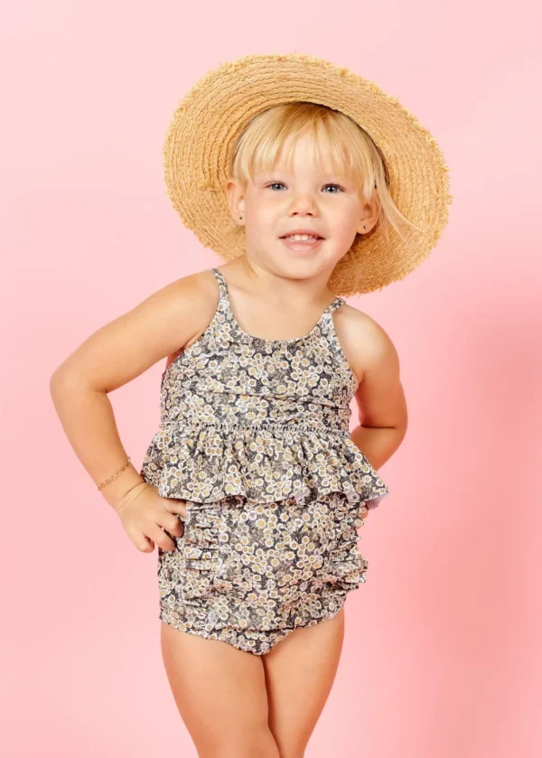 Antique Daisy | Mini Down in Front Ruffle Bottoms