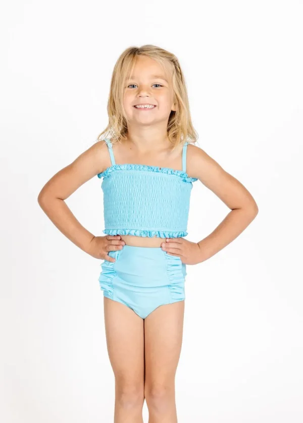 Arctic Blue | Mini Down in Front Ruffle Bottoms
