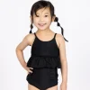 Black | Mini Down in Front Ruffle Bottoms