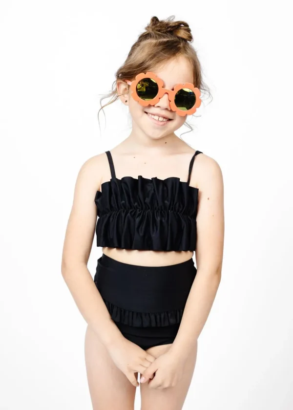 Black | Mini Oversized Ruffle Top