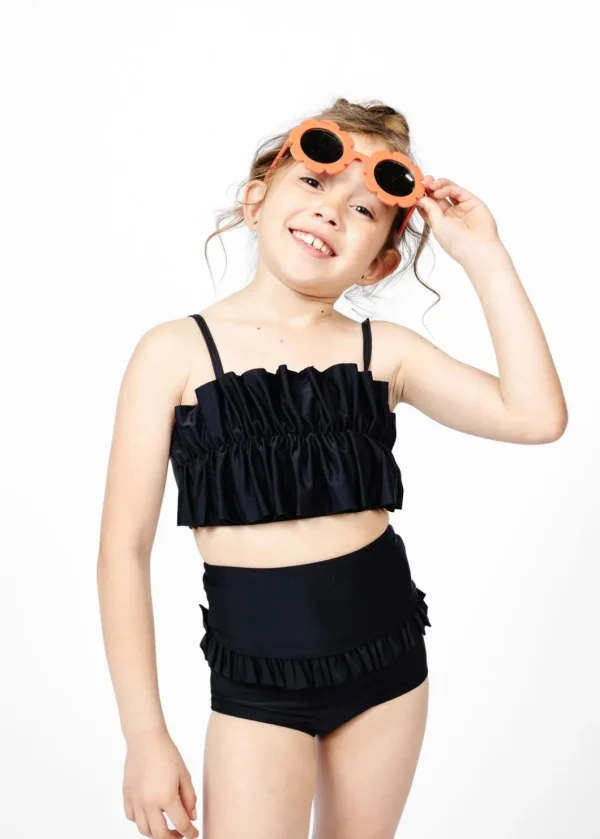Black | Mini Oversized Ruffle Top