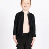 Black | Mini Rashguard Top (Unisex) with Zipper