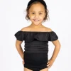 Black | Mini Ruffled Around Top
