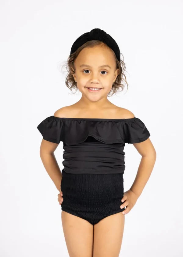 Black | Mini Ruffled Around Top