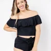Black | Ruffled Around Top