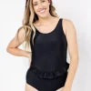 Black | Skirted One-Piece