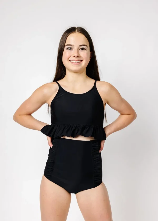 Black | Youth Down in Front Ruffle Bottoms