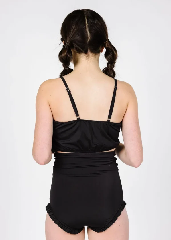 Black | Youth Oversized Ruffle Top