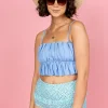 Blue Ditsy Floral | Mid-Ruffle Bottoms
