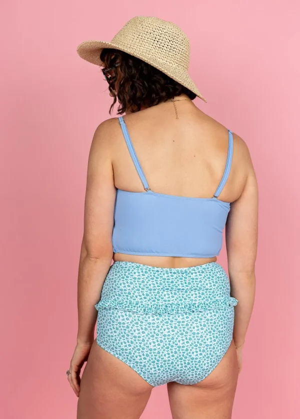 Blue Ditsy Floral | Mid-Ruffle Bottoms