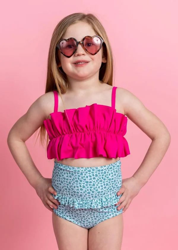 Blue Ditsy Floral | Mini Mid-Ruffle Bottoms