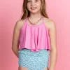 Blue Ditsy Floral | Youth Mid-Ruffle Bottoms