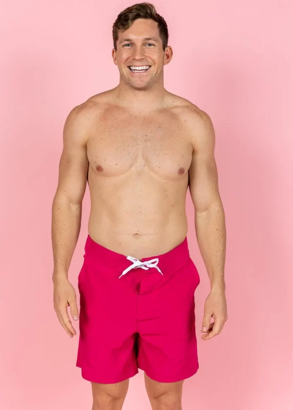 Bold Fuchsia | Mens Swim Trunks