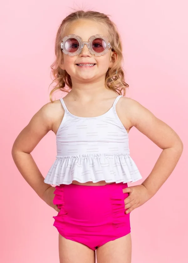 Bold Fuchsia | Mini Down in Front Ruffle Bottoms