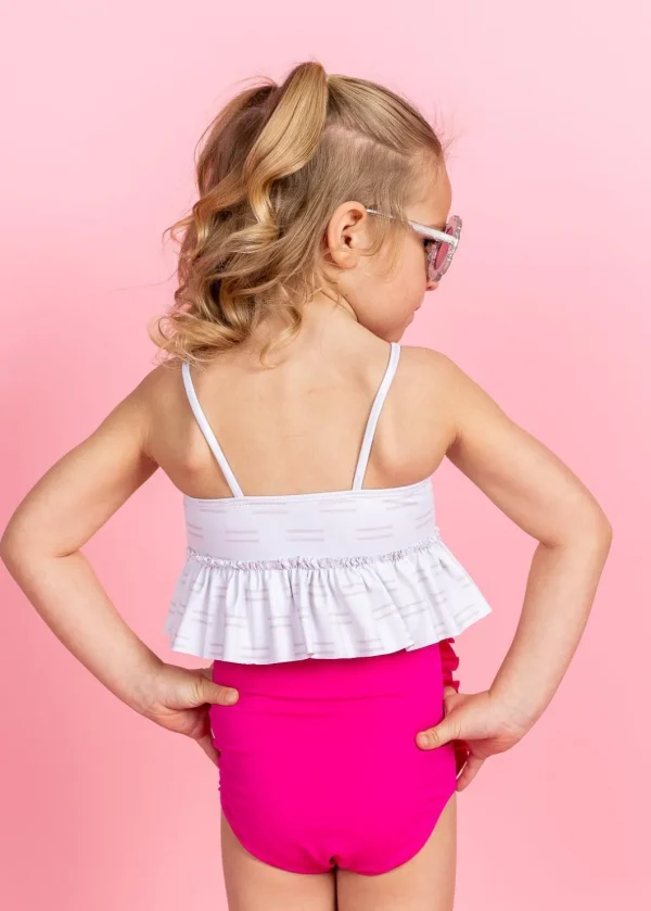 Bold Fuchsia | Mini Down in Front Ruffle Bottoms