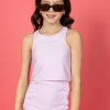 Bright Lilac | Youth Down in Front Ruffle Bottoms