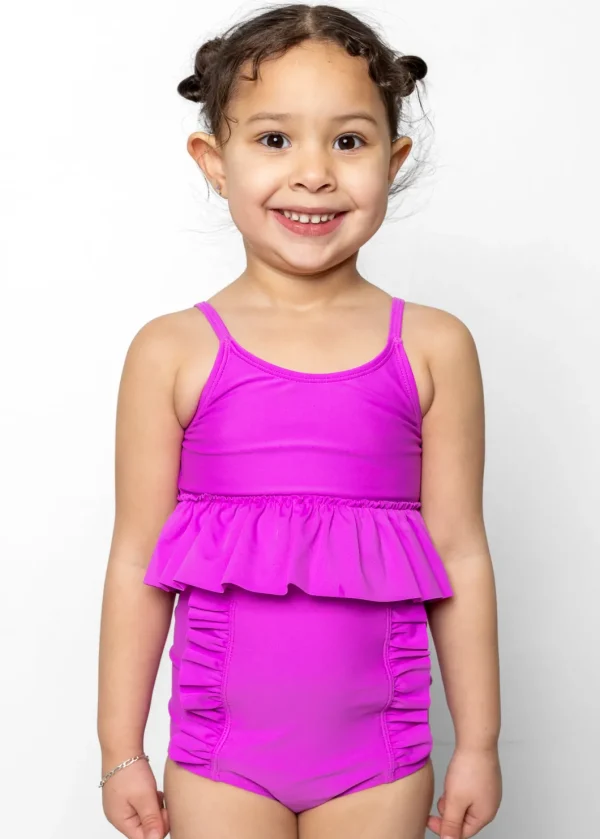 Brilliant Violet | Mini Down in Front Ruffle Bottoms
