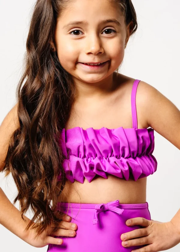 Brilliant Violet | Mini Oversized Ruffle Top