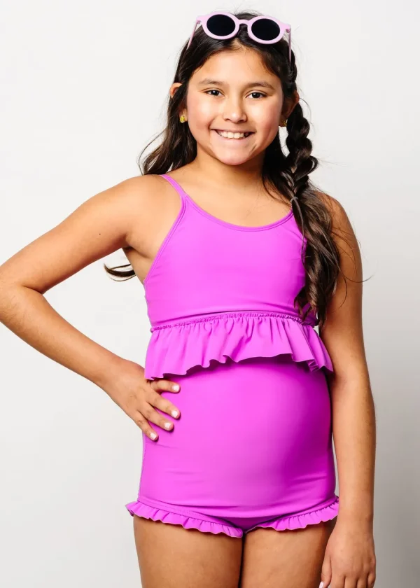Brilliant Violet | Youth Peplum Top