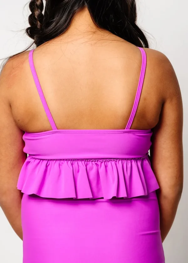 Brilliant Violet | Youth Peplum Top