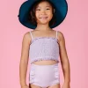 Cotton Purple | Mini Down in Front Ruffle Bottoms