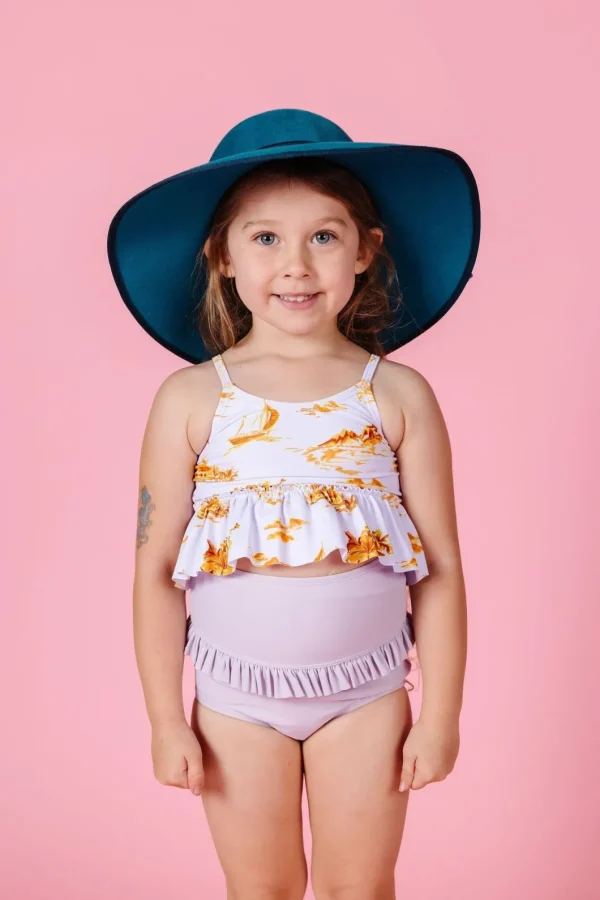 Cotton Purple | Mini Mid-Ruffle Bottoms
