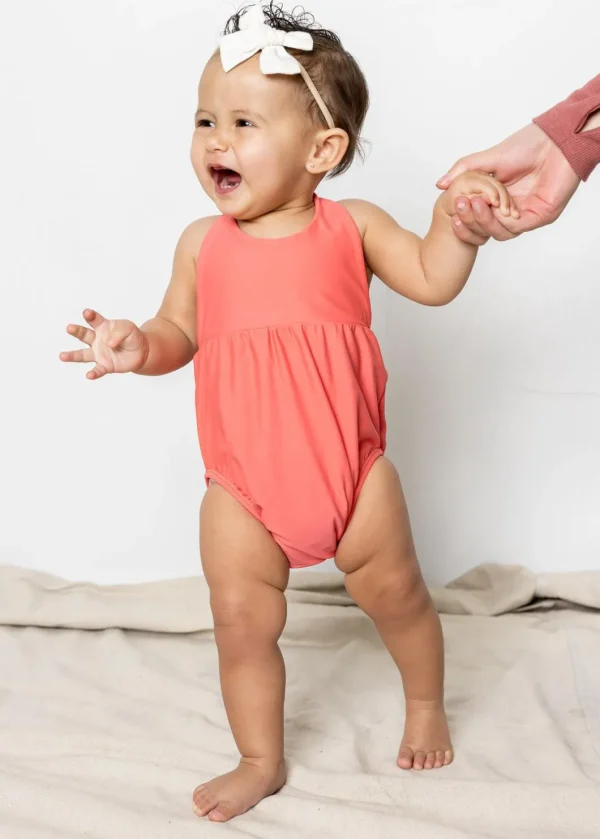 Deep Coral | Baby Romper One-Piece