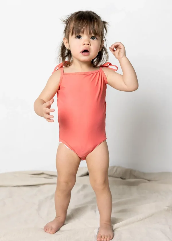 Deep Coral | Baby Simply One-Piece