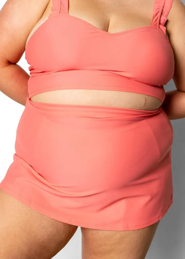 Deep Coral | Detached High-Waisted Skirt