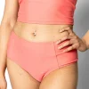 Deep Coral | Mid-Rise Bottoms