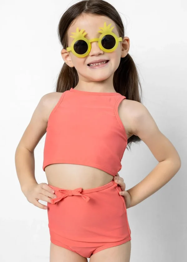 Deep Coral | Mini Bow Bottoms