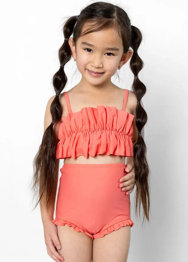 Deep Coral | Mini Oversized Ruffle Top