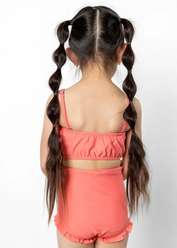 Deep Coral | Mini Oversized Ruffle Top