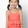 Deep Coral | Mini Peplum Top
