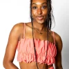 Deep Coral | Oversized Ruffle Top