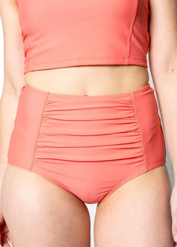 Deep Coral | Ruched Bottoms 2.0