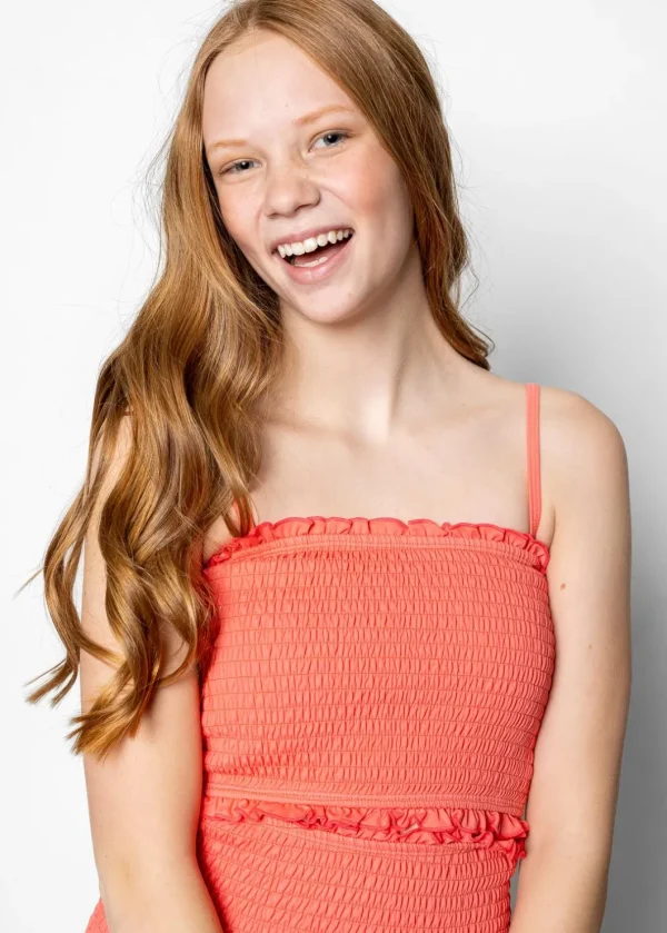 Deep Coral | Youth Bandeau Top