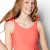 Deep Coral | Youth Knot Top