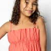 Deep Coral | Youth Oversized Ruffle Top