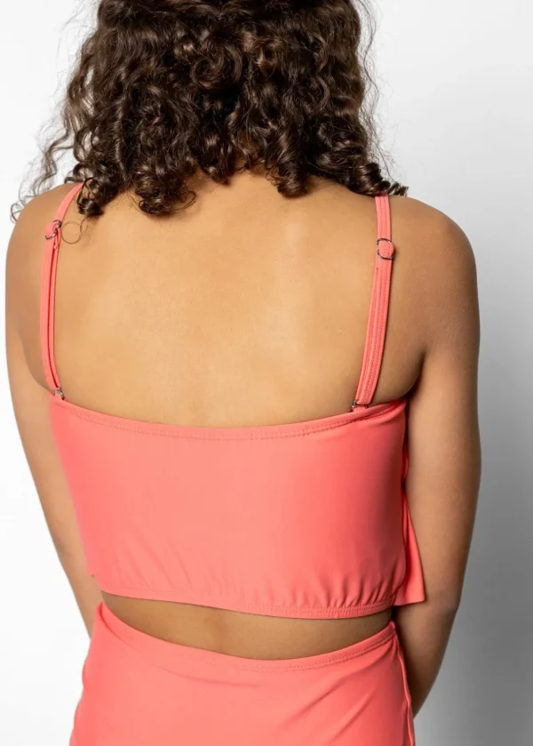 Deep Coral | Youth Oversized Ruffle Top