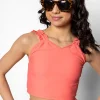 Deep Coral | Youth Ripple Top