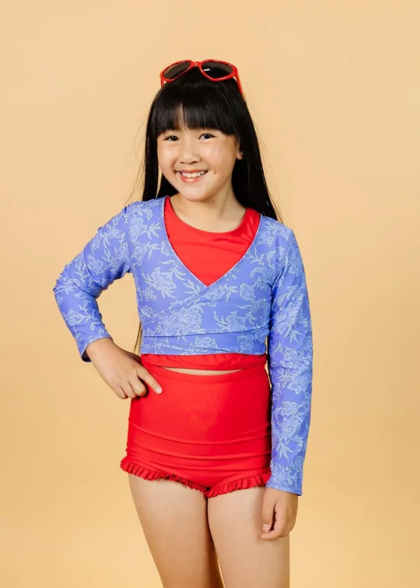 Elegant Floral | Youth Wrap Top Rashguard