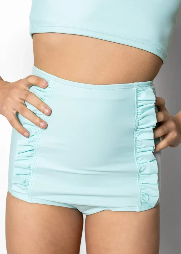Fresh Mint | Youth Down in Front Ruffle Bottoms