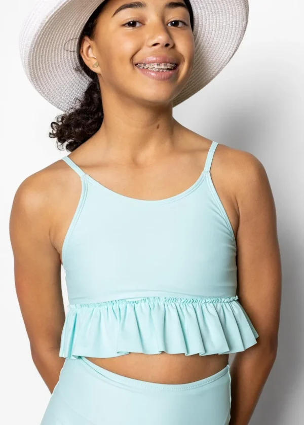 Fresh Mint | Youth Peplum Top