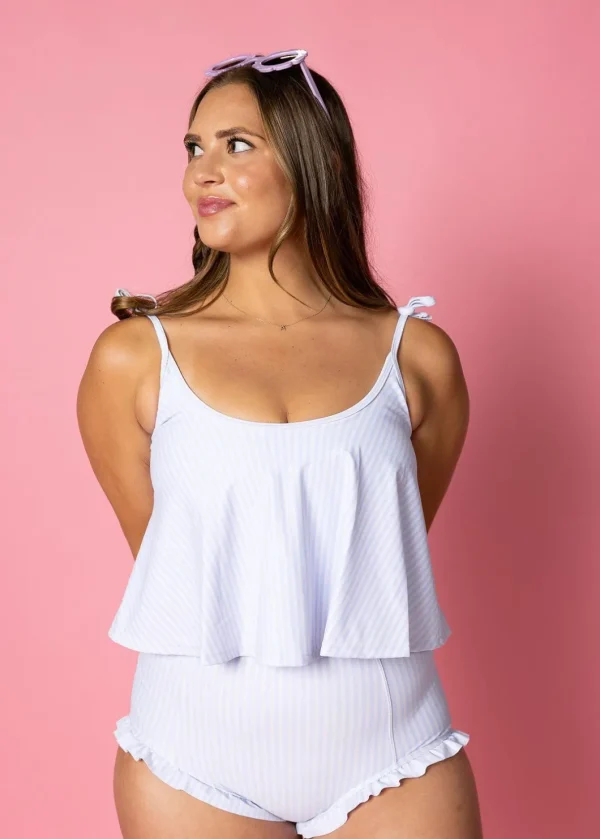 Light Blue Stripe | All Ruffled Up Bottoms